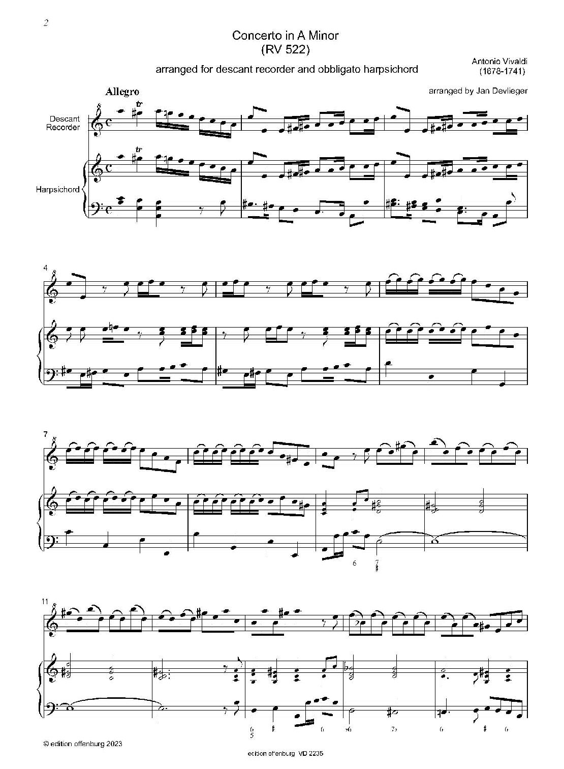Concerto in A Minor (RV 522) - Image 2
