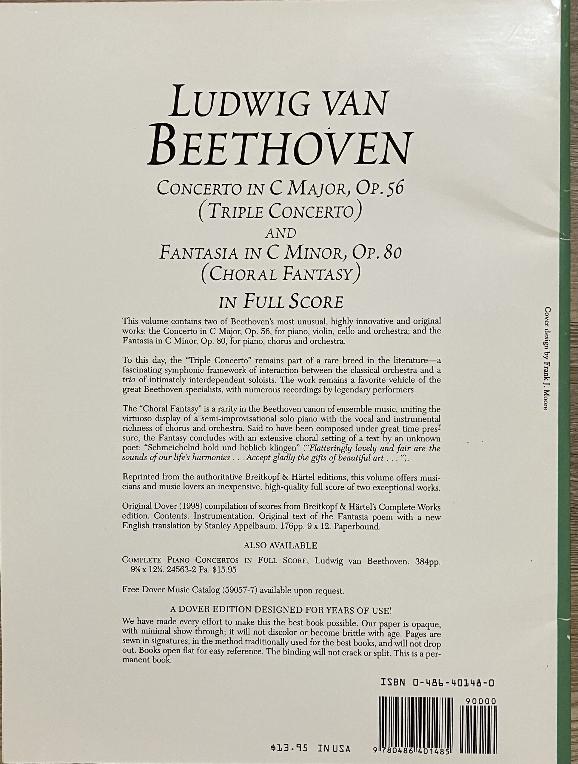 Concerto in C Major, Op. 56 and Fantasia in C Minor, Op. 80 (shelf-worn) - Image 2